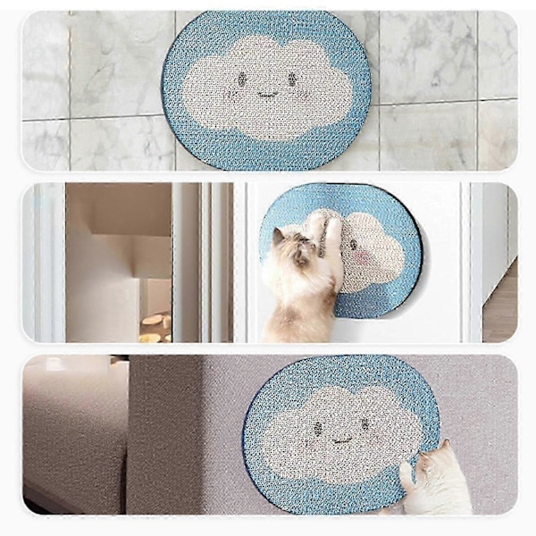 Klätterkatt Klösmatta Slipande Klo Självhäftande Mångsidig Kattklösare Blå Moln
