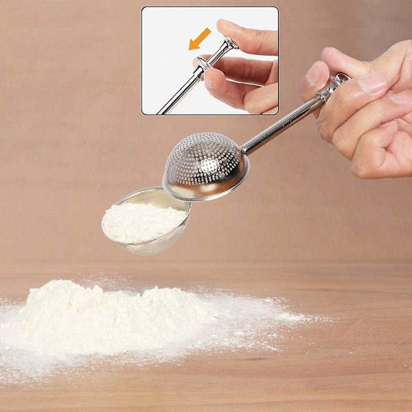 Mjölsifter Enhands 304 Rostfritt Stål Bakning Sockerströare