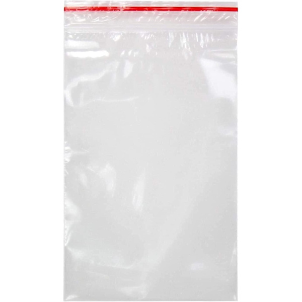 Genomskinliga återförslutningsbara plastpåsar - Förpackning med 100 (40 x 60 mm)