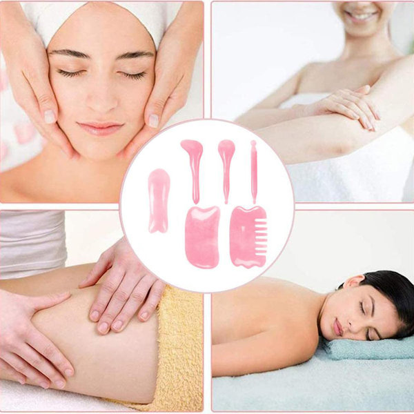 Gua Sha -raapimis- ja hierontatyökalusarja - hartsista valmistetut Gua Sha -kasvovälineet - Guasha-levy - terveydenhoito - kauneudenhoito - Guasha-kaavinlevy akupunktioon