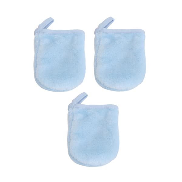 3 stk. makeupfjernerhandsker Genanvendelige Behagelige Bløde Mikrofiber Flannel Krops- og Ansigtsvaskevanter