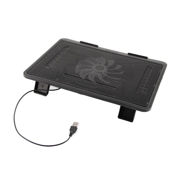 Bärbar datorkylare kylplatta Bas Stor fläkt USB stativ för 14" eller under Notebook Black