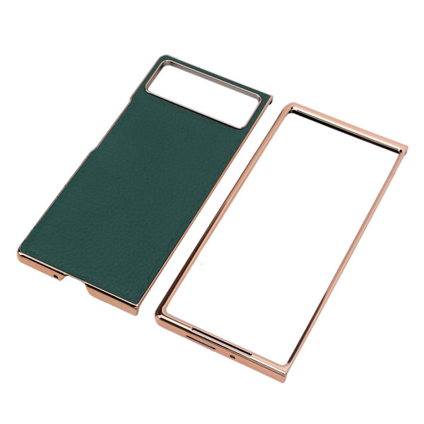 Skyddande fodral för Xiaomi MIX Fold 2, reptåligt läder, galvaniserat mobilfodral, grönt