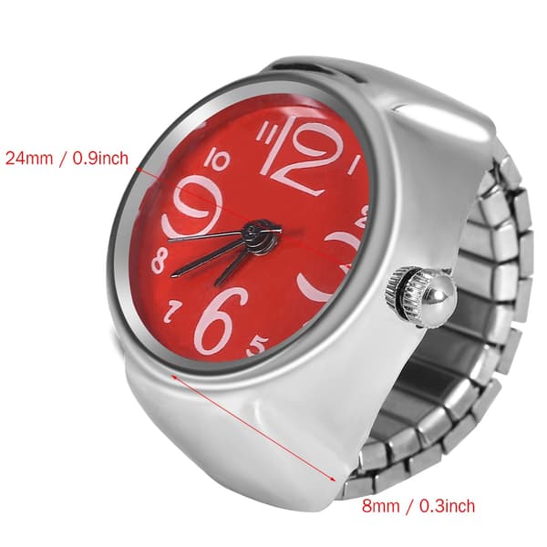 1 st Trendig Dam Herr Quartz Analog Rund Fingerring Kärleksklocka (Röd)
