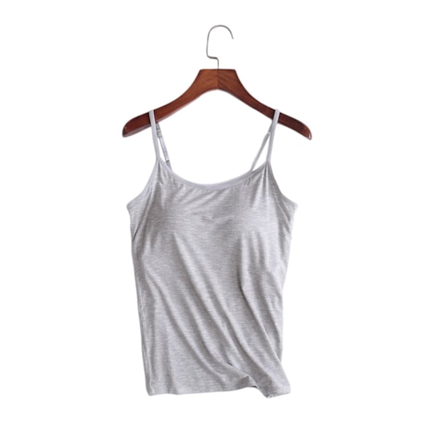 Naisten Camisole-tankktop, Rintaliivit Sisäänrakennettuna, Pehmustettu Slim Fit, Harmaa, Koko 2XL