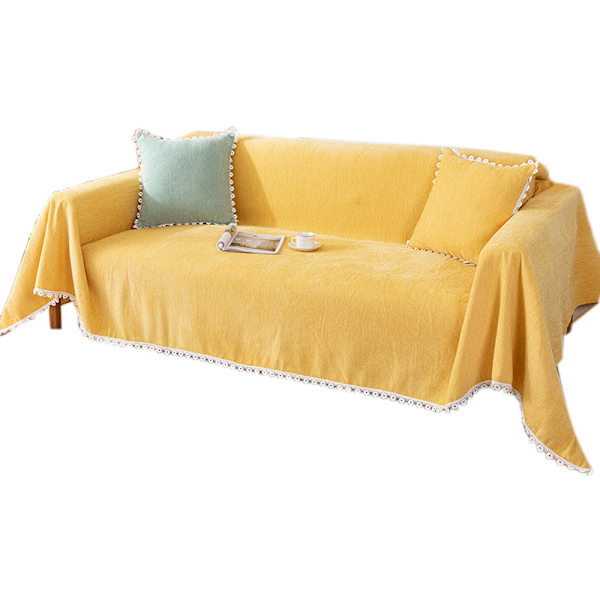 Sofaovertræk Chenille Nylon Multifunktion Vaskbar Maskinvaskbar Sofaovertræk til alle årstider gul 180x300cm/1.97x3.28yd