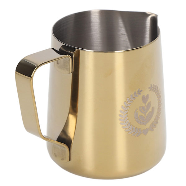 Skummende kopp 600ml 304 rustfritt stål tykknet melkeskummende kanne kaffekanne for kaféhjem Titanium Gold