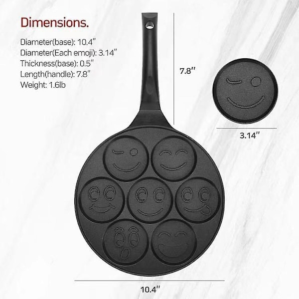 Mini Pandekage Maker Non-stick Grill Sjov Smiley Ansigt Morgenmad Gave til Børn og Voksne Perfekt til Fødselsdage