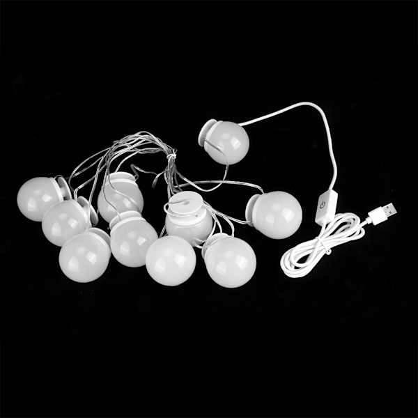 10-lampig LED-spegelväggfyllningsljus sminklampa ljusslinga för daglig professionell smink