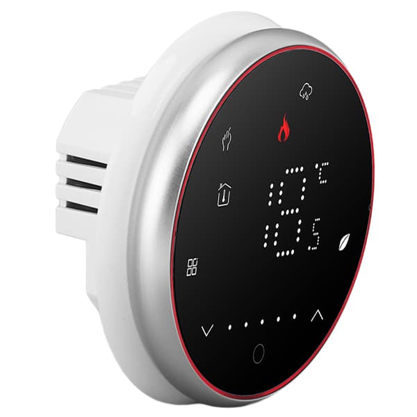 Trådløs Smart Termostat Programmerbar Smart Hjem Termostat til Kedelopvarmning AC95‑240V Rund Base Sort