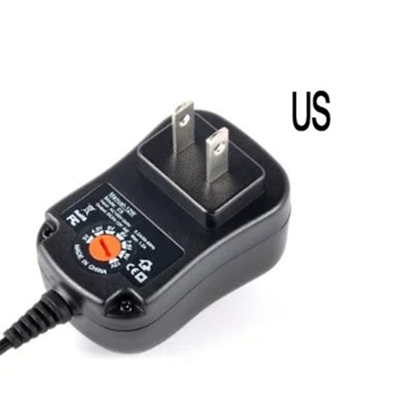 Universal 100-240V til 3V/4.5V/5V/6V/7.5V/9V/12V 12W Justerbar AC/DC Oplader Adapter Switching Strømforsyning