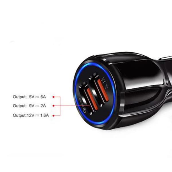 QC3.0 Hurtig Bil Dobbelt USB Biladapter til Tablet Smart Enheder