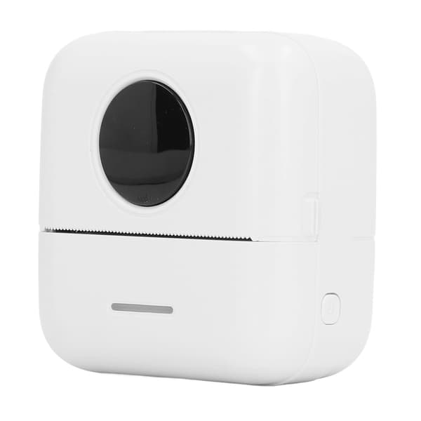 Lomme termoprinter Bluetooth High Definition Bærbar Mini Printer til QR-kode Etiket Hvid