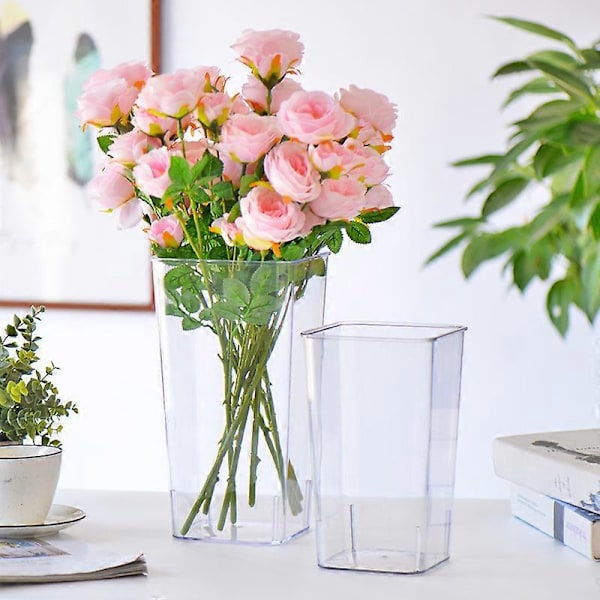 1 stycke akryl transparent blomhink blomsteraffär plast transparent blomma vaknande blomhink hushåll (transparent)