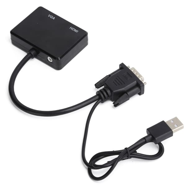 VGA til VGA High Definition Multimedia Interface Splitterkonverterer Støtter Dobbel Skjermadapter Svart