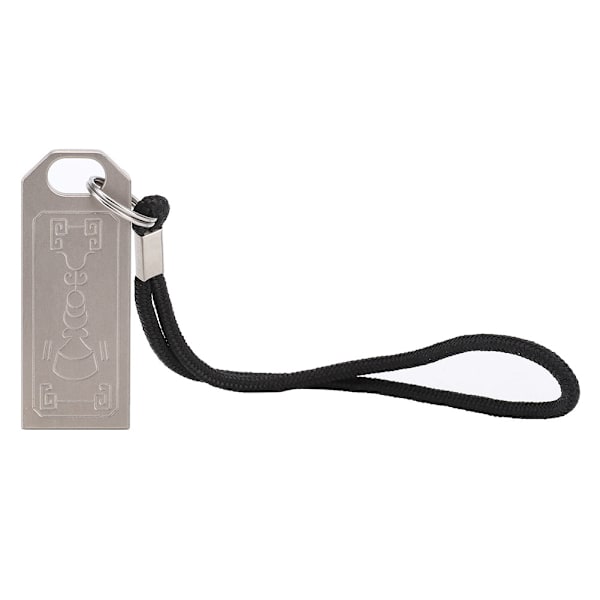 Bärbar dubbelrör Survival Whistle Titanium Alloy Student Outdoor Emergency Whistle med rep