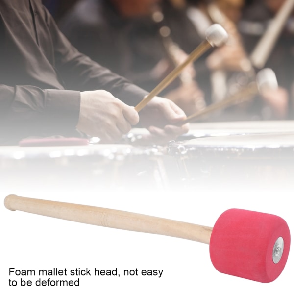 Bass Drum Mallet Stick for trommeslager band Perkusjonsinstrument tilbehør Rød