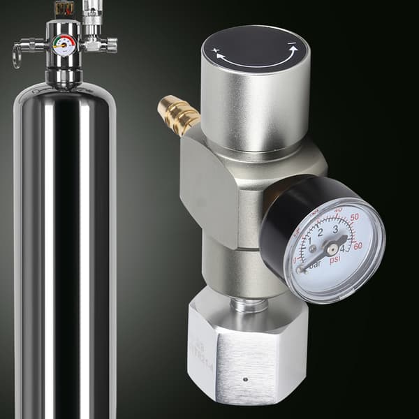 2 i 1 Mini CO2 Gasregulator Soda Tryckmätare med adapter 3/8in till TR21.4