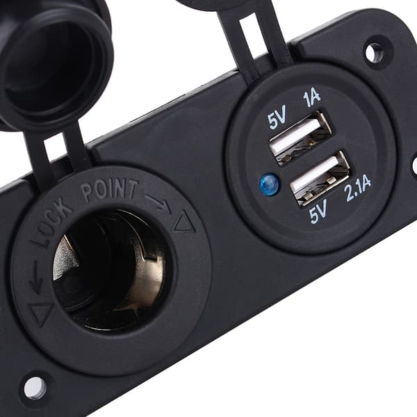 Dobbel USB Bil Auto Sigarettenner Uttak Splitter 12V Lader Strømadapter Uttak