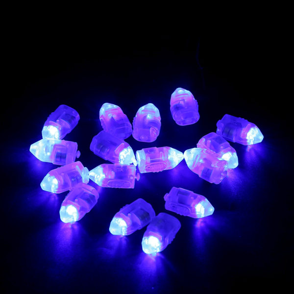 1 sett/50 stk Vanntette LED-lys for papirlyktballong bryllupsfest dekor blå