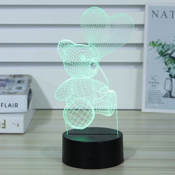 LED 3D nattlampa dekorativ skrivbordslampa för barnrum sovrum jul födelsedagspresenter