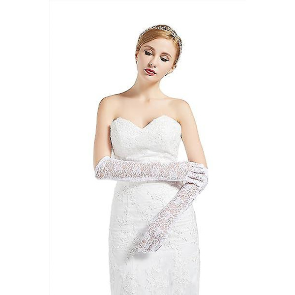 Elegante blonde brudehandsker - korte opera bryllupshandsker til kvinder - Perfekt til aften, bryllup og forlovelse - One Size