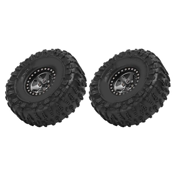 2 kpl RC-auton renkaat ja vanteet 1,9 tuumaa seosnapa kumirengas 12 mm kuusiokolo 1/10 RC-ryömintäajoneuvoon titaani ja musta