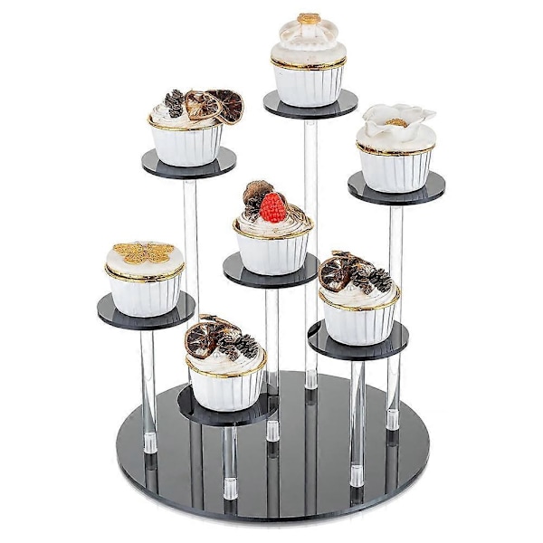 Akryl Dessert Display Stand Smykker Kage Opbevaringsstativ Sort