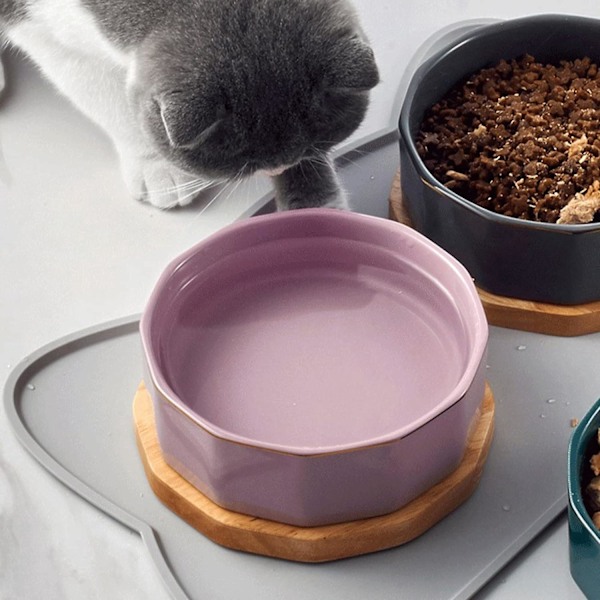 Katte- og hundeskålmåtte, silikone skridsikker skålmåtte madmåtte skridsikker kæledyrsmåtte vandtæt bakkemåtte fodermåtte til kat og hund (lysegrå)