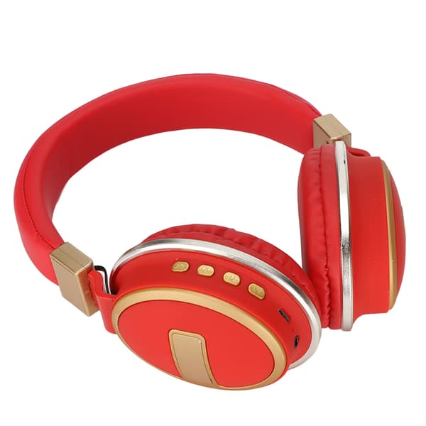 LX‑510BT Bluetooth-headset foldbart stik i behagelige læderørekopper musik-hovedtelefoner til pc-telefon rød