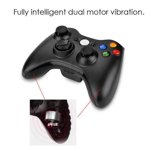 Trådlös handkontroll för Xbox 360, joystick, Bluetooth, spel (svart)