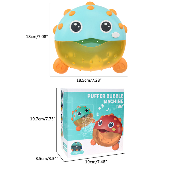 Baby Bath Toys Bubble Machine Electric Pufferfish Bubble Maker Bath Toys for the Bathtub Automatic Bubble Blower Birthday Gift