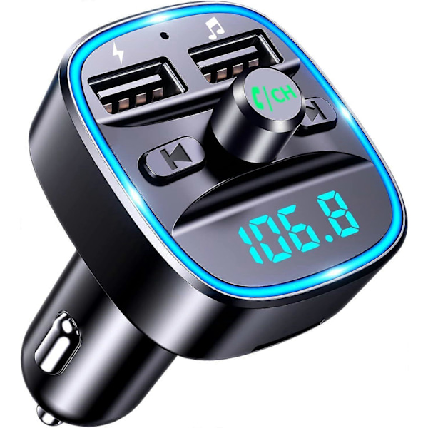 Auton MP3-soitin Bluetooth FM-lähetin, handsfree-puhelut, kaksi USB-porttia, tukee TF-korttia ja USB-muistitikkua
