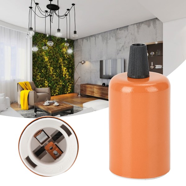 2 stk Retro Stil E27 Taklampe Lampesokkel Base DIY Belysningsarmatur Lystilbehør Oransje