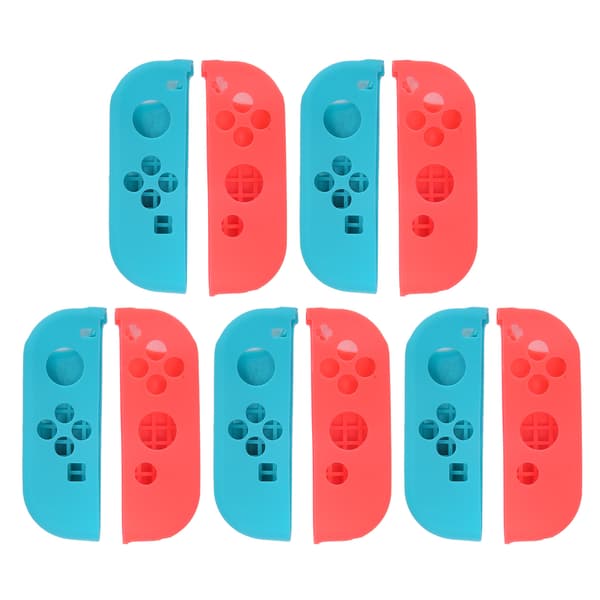 5 uppsättningar silikon Gamepad-skydd Starkt skydd Spelmaskinstillbehör för NS Switch Röd Blå