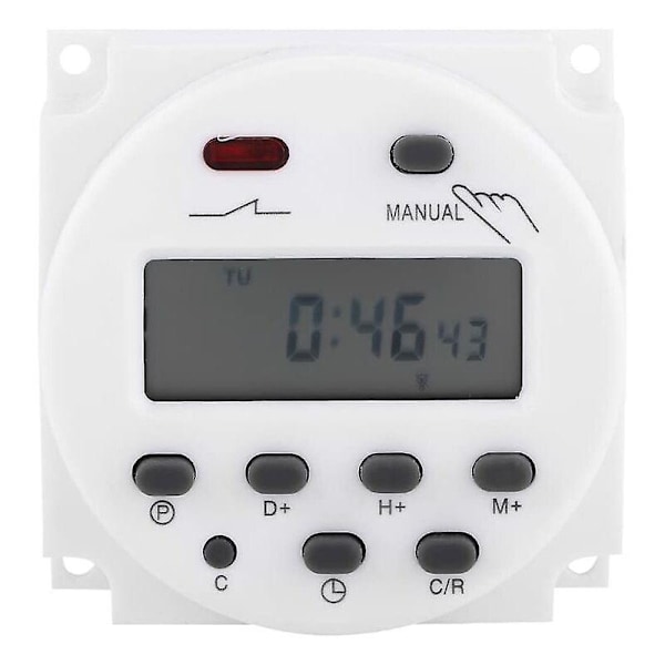 LCD Digital Timer Switch, 17on/17off Ugentlig Programmerbar Computer Timer, Elektronisk Timer til Elektrisk Udstyr/Hjem (220V)