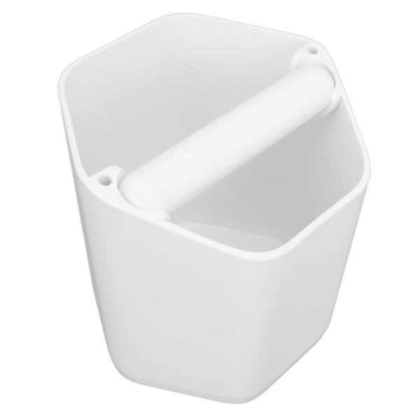 Kaffe Knock Box Stor Kapacitet Kaffegrums Knock Box med Knock Bar og Skridsikker Base Hvid