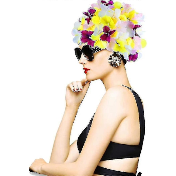 Mote Svømmehette Petaler Mote Svømmehette Retro Petaler Retro Svømmehette Blomstrete Svømmehette