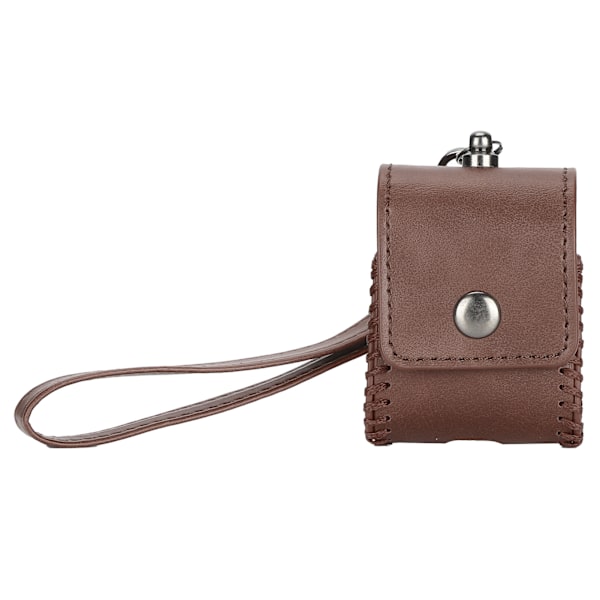 Anti‑Lost Leather Keychain Headphone Cases Earphone Bag Charging Case for IOS Earbuds 1/2Brown