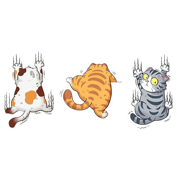 Morsomt 3D-klistremerke for bil med katt, sett S