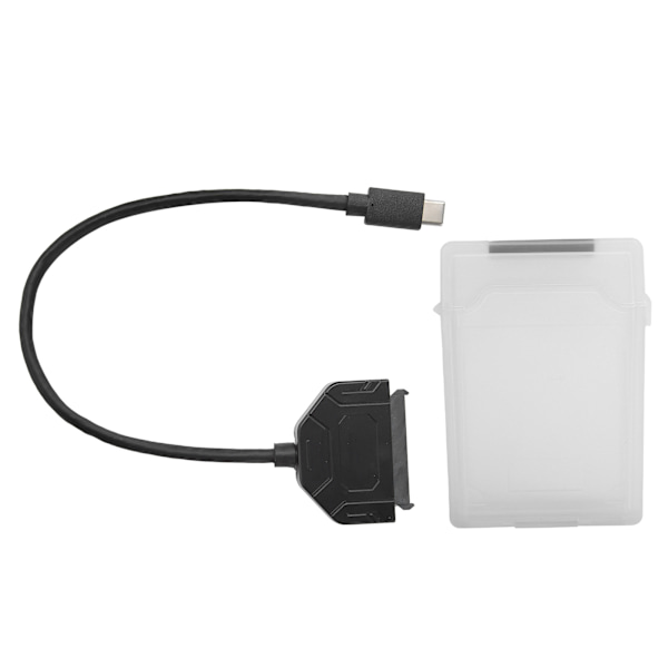TypeC SATA-adapter 2,5 tum USB 3.0 10G SSD HDD hårddiskdrivenhet kabelskyddsbox (vit)