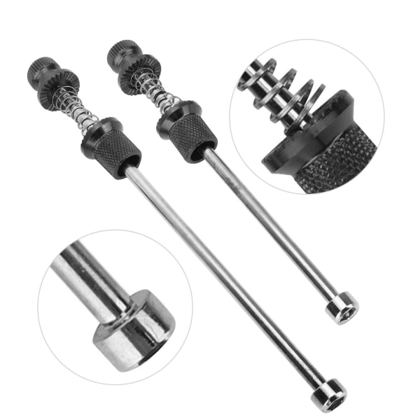 Alu-legering landevejscykel Anti-tyveri Quick Release spyd Hjul Låsesikkerhed (sort)