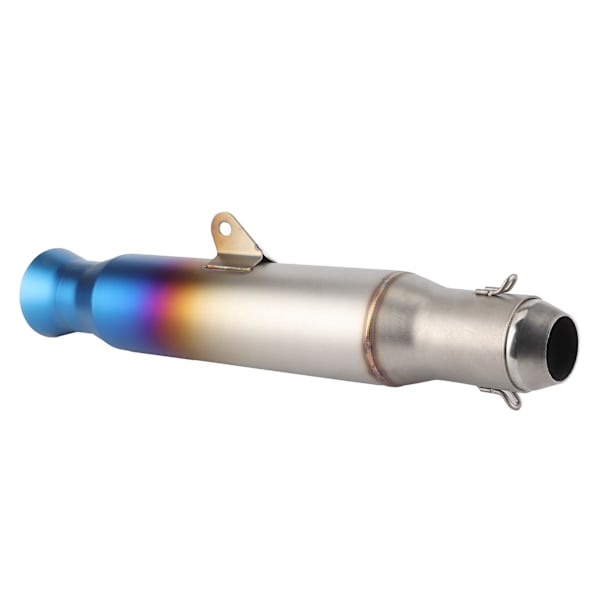 1,5-2 tommer udstødningsrør til GP Racing Style rustfrit stål universal til motorcykel (Titanium Blue)