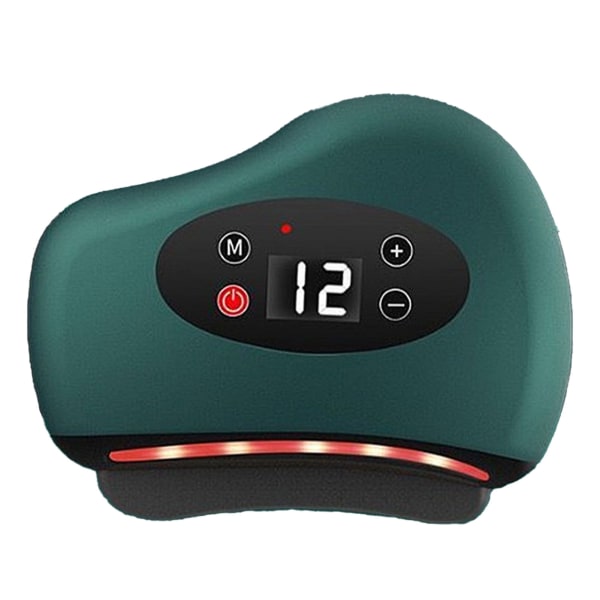 Sähköinen Gua Sha Massager 12 Vibration Lämmitysvaihteet Vakiolämpötilainen ihoa raapiva hierontakone Vihreä