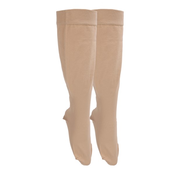 Knähöga åderbråcksstrumpor Plus Size Close Toe 23 Till 32 mmHg Kompressionsstödstrumpor Hudfärg 4XL