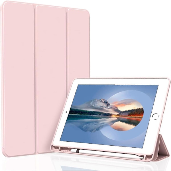 Pink, Beskyttende etui til iPad10.2/iPad10.5/iPad9/iPadAri3, Tyndt og blødt tre-foldet stativ Smart Case, Automatisk Sleep/Wake Up etui med penholder