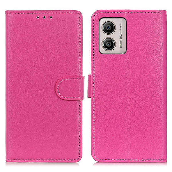 Motorola Moto G53 5g / G13 4g / G23 4g Stødsikkert Telefoncover - Litchi Tekstur Pu Læder Stand Wallet Sort