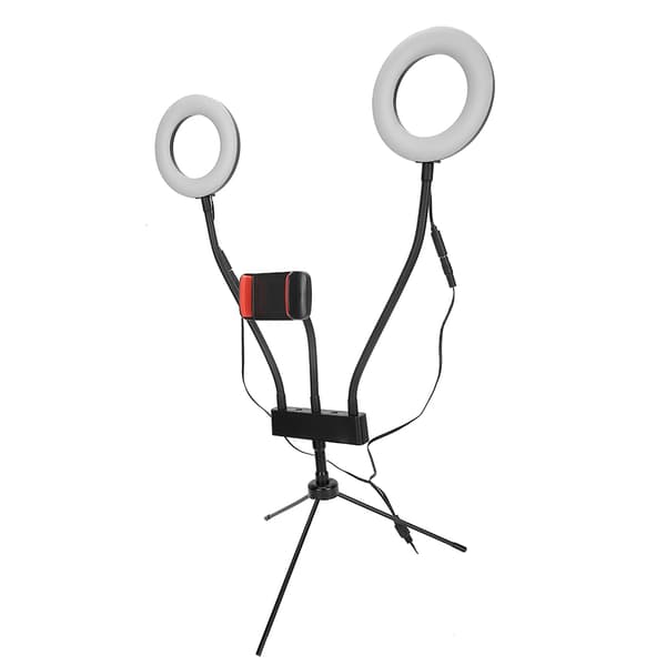 5 tommer Selfie Ring Light LED justerbart fyldlys med stativ mobiltelefonholder (USB-stiktype)