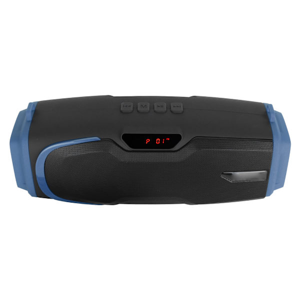 Bluetooth-högtalare med hög volym, bärbar tung bas, musikspelare med display och mikrofon, blå