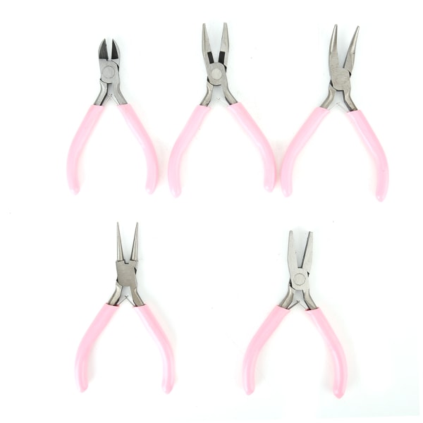 5 st Mini Pink 4in metalltång Set Kit Cutter Handwork Smycken Crafts Tool